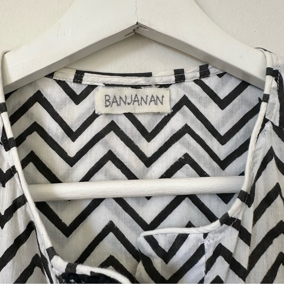 Banjanan Black and White Chevron Sleeveless Mini Dress Size M - Picture 6 of 7